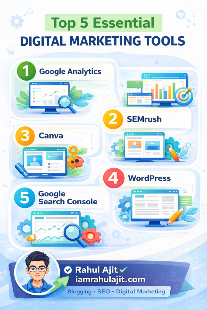 Top 5 Essential Digital Marketing Tools For Marketers (Updated 2026 List)